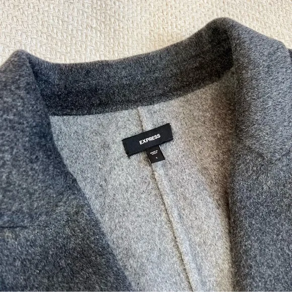Express Wool-Blend Oversized Belted Jacket size Large