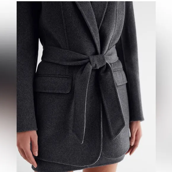 Express Wool-Blend Oversized Belted Jacket size Large