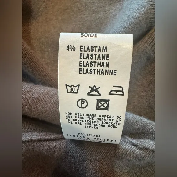 Fabiana Filippi Cashmere Silk Merino Wool Gray Brown Cardigan Sweater 36 Small