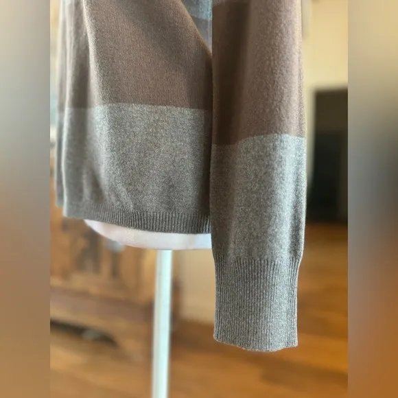 Fabiana Filippi Cashmere Silk Merino Wool Gray Brown Cardigan Sweater 36 Small