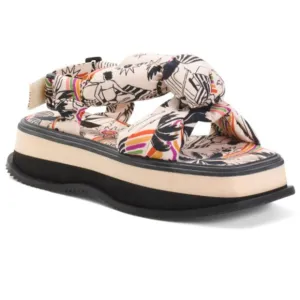 FARM Rio Brazil Scarf Platform Sandals Birds Beach Puffy Shoes 8 9 New Box NWT