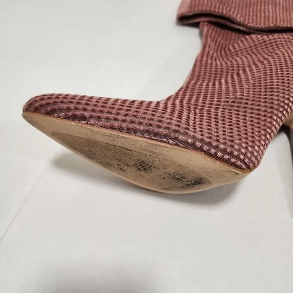 Fashion nova over the knee blush fabric boots size 11