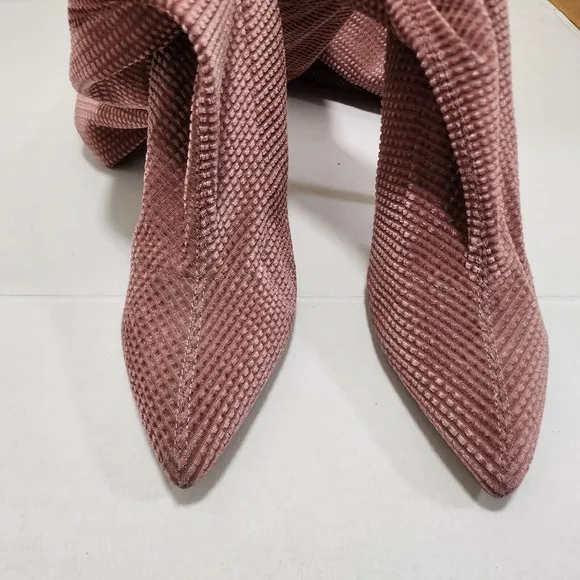 Fashion nova over the knee blush fabric boots size 11