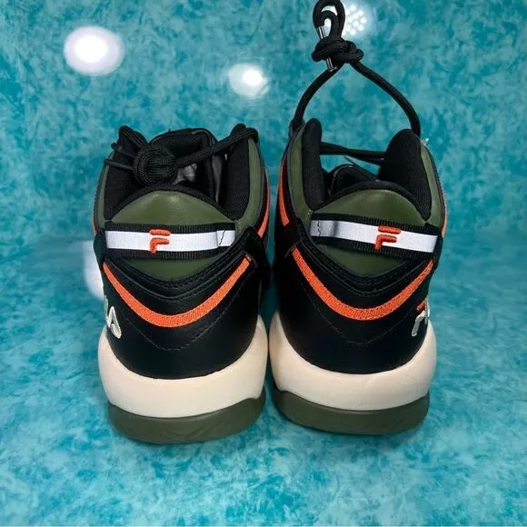 Fila Stackhouse Men’s Green Orange High Top Retro Basketball Shoes Sneakers
