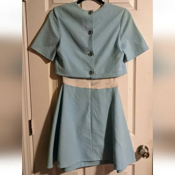FINAL PRICE Kenzo Baby Blue Dress 36 Fit &amp; Flare 2/4 Unique RARE Sporty Tennis