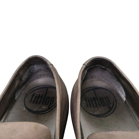 FitFlop Shoes Men 13 Loafer Slip On Comfort Classic Toning Leather Walking Brown