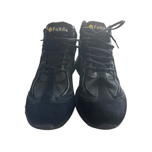 FitVille Men's High-top Sneakers 14W Wide Basketball Shoes w/ Ankle Support