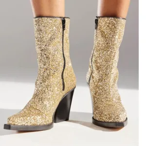 FL Cooperative Shania Glitter Hipster Hippie Art Chic Party Classy Cowboy Boots