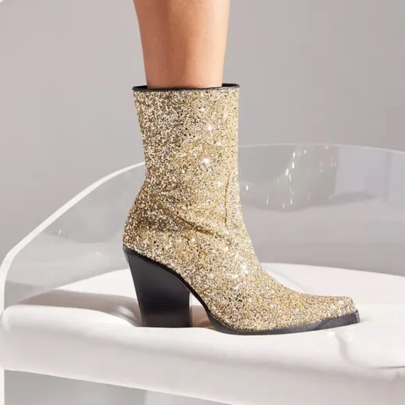 FL Cooperative Shania Glitter Hipster Hippie Art Chic Party Classy Cowboy Boots
