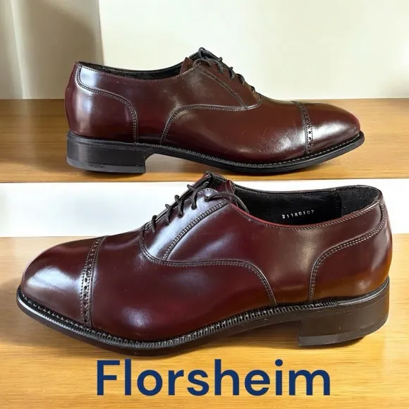 Florsheim-10.5 Lexington Burgundy Cap Toe Oxford.Sharp! Like new condition!!!