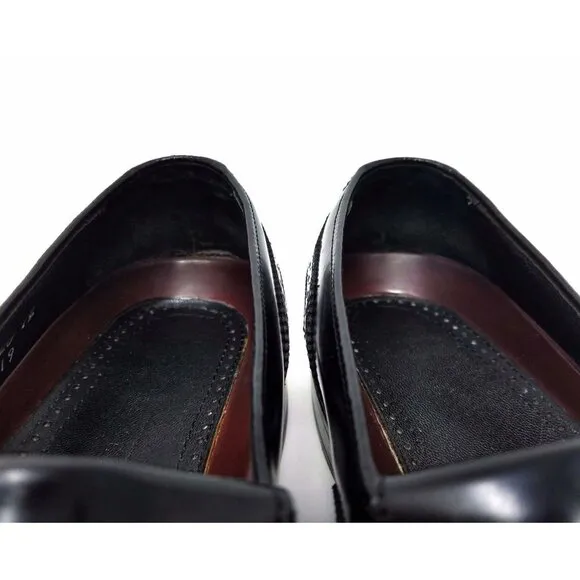 Florsheim Black Leather Tassel Kilt Brogue Wingtip Slip On Oxfords Shoes Mens 9M