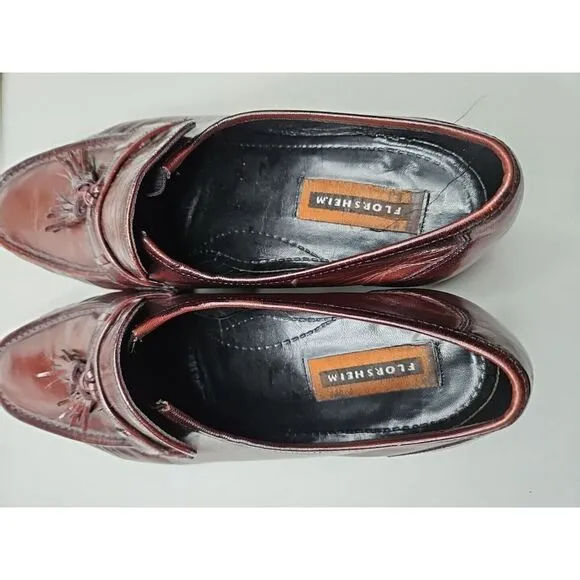 Florsheim IMPERIAL LEATHER BURGUNDY Kilt Tassel Slip On‎ Loafer Shoes 10 Classic