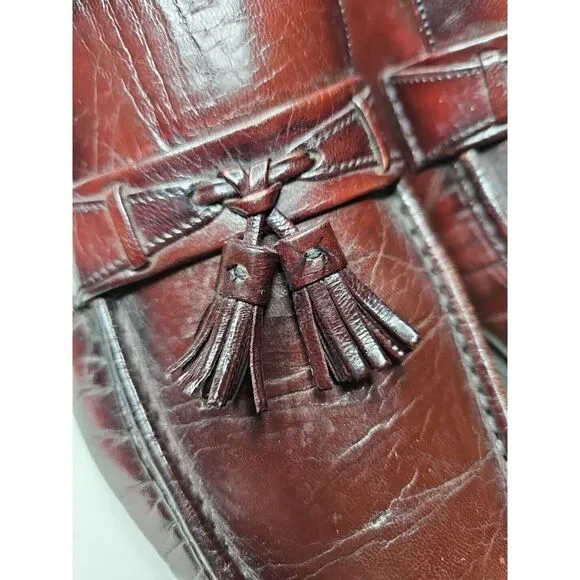 Florsheim IMPERIAL LEATHER BURGUNDY Kilt Tassel Slip On‎ Loafer Shoes 10 Classic
