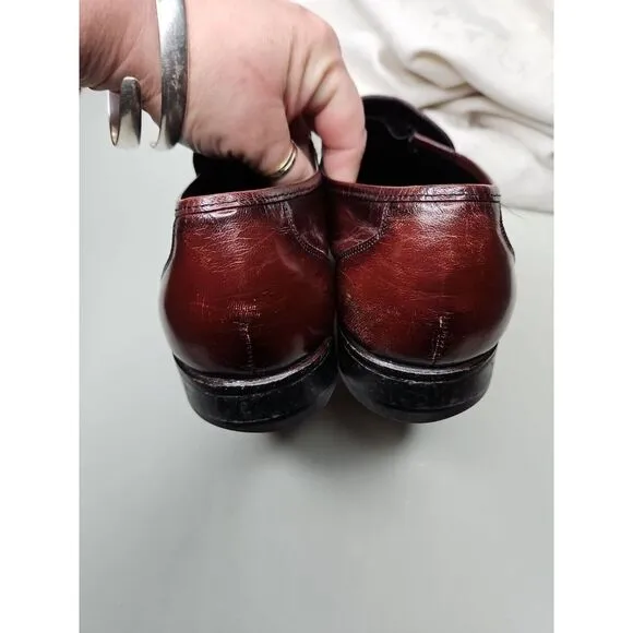 Florsheim IMPERIAL LEATHER BURGUNDY Kilt Tassel Slip On‎ Loafer Shoes 10 Classic