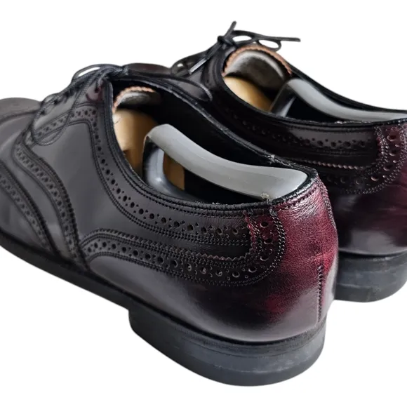 Florsheim Lexington Men Size 11 C Burgundy Wingtip Oxford Dress Shoes Burgundy