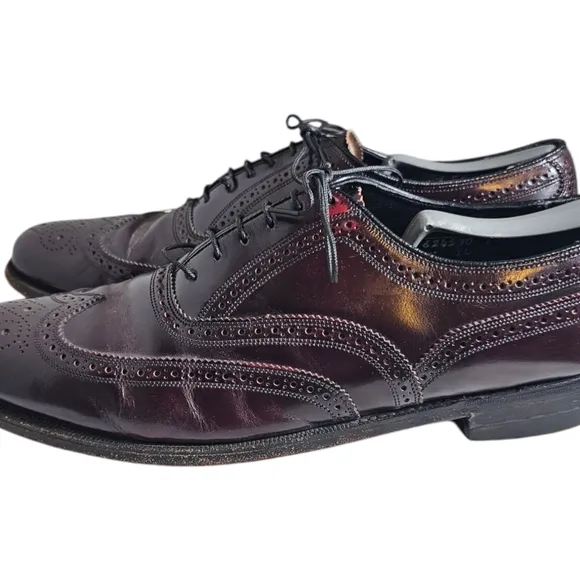 Florsheim Lexington Men Size 11 C Burgundy Wingtip Oxford Dress Shoes Burgundy