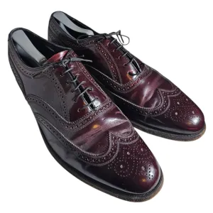 Florsheim Lexington Men Size 11 C Burgundy Wingtip Oxford Dress Shoes Burgundy