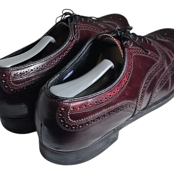 Florsheim Lexington Men Size 11 C Burgundy Wingtip Oxford Dress Shoes Burgundy