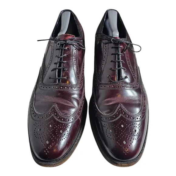 Florsheim Lexington Men Size 11 C Burgundy Wingtip Oxford Dress Shoes Burgundy