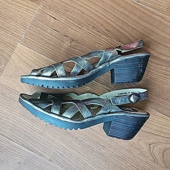 Fly London Open Toe Leather Sandals Women size 40 (US 9.5-10)