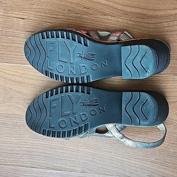 Fly London Open Toe Leather Sandals Women size 40 (US 9.5-10)