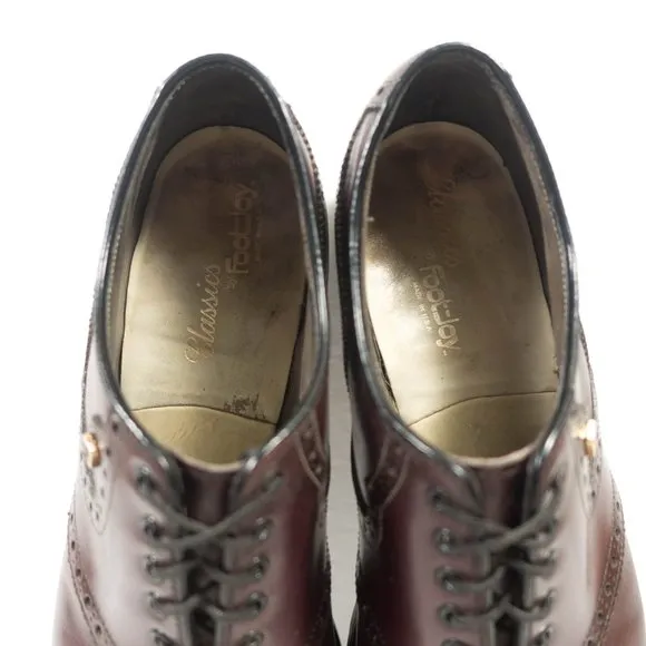 Footjoy Classics Vintage Leather Brogue Wingtip Golf Shoes - Men's Size 9 D