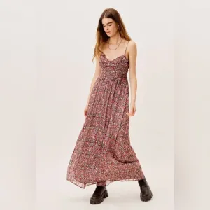 For Love &amp; Lemons Joelle Floral Maxi Dress Sweatheart neckline Shirred bodice