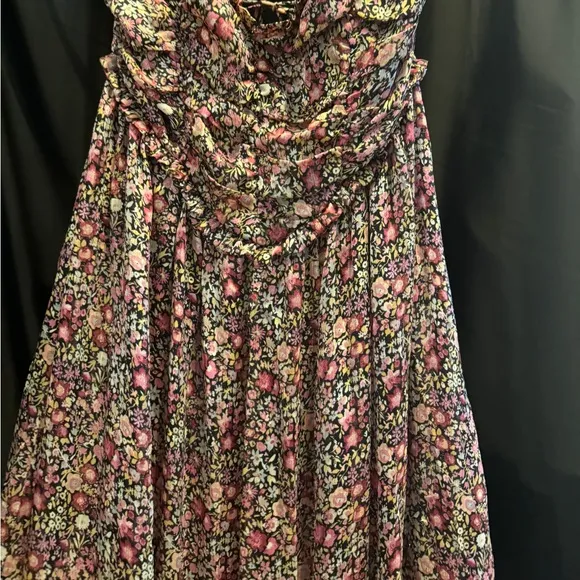 For Love &amp; Lemons Joelle Floral Maxi Dress Sweatheart neckline Shirred bodice