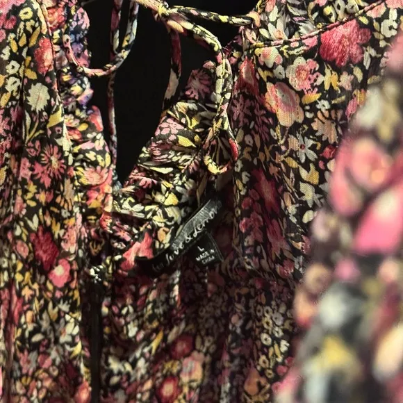 For Love &amp; Lemons Joelle Floral Maxi Dress Sweatheart neckline Shirred bodice