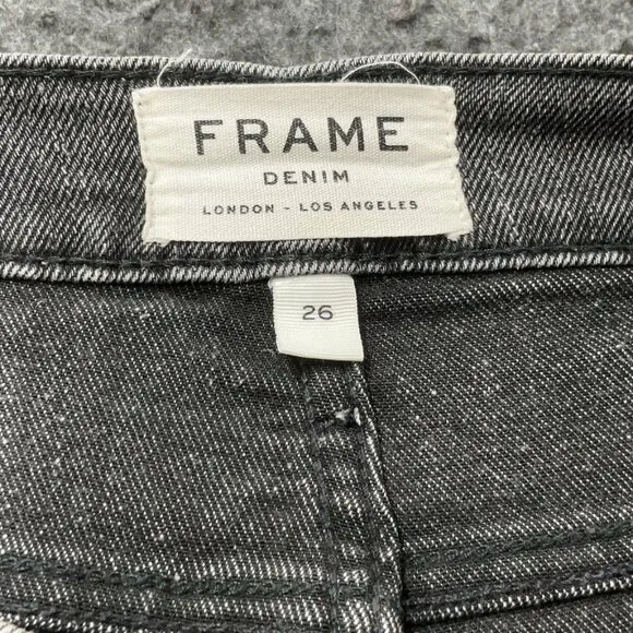 Frame Le High Straight Cropped Jeans | Sleepy Hollow Coated Hem | Size 26