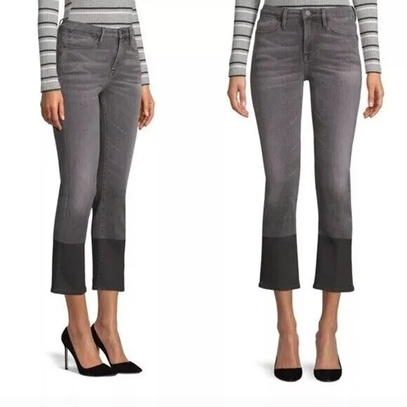 Frame Le High Straight Cropped Jeans | Sleepy Hollow Coated Hem | Size 26