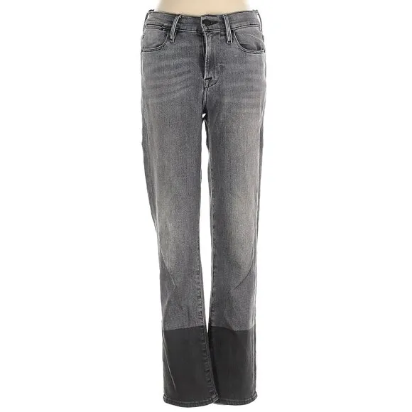 Frame Le High Straight Cropped Jeans | Sleepy Hollow Coated Hem | Size 26