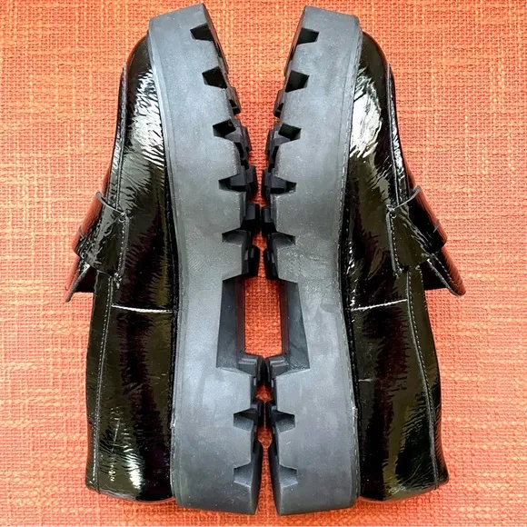 Franco Sarto Franco Balin Lug Sole Penny Loafer In Black Size 7.5W NWOT