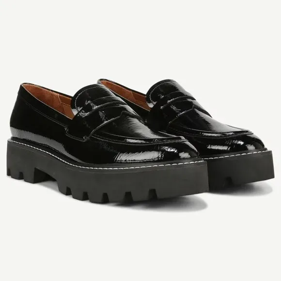 Franco Sarto Franco Balin Lug Sole Penny Loafer In Black Size 7.5W NWOT