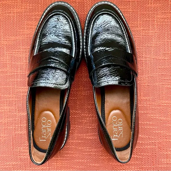 Franco Sarto Franco Balin Lug Sole Penny Loafer In Black Size 7.5W NWOT