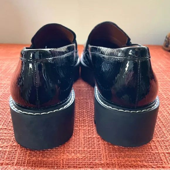 Franco Sarto Franco Balin Lug Sole Penny Loafer In Black Size 7.5W NWOT