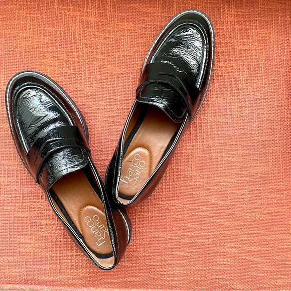 Franco Sarto Franco Balin Lug Sole Penny Loafer In Black Size 7.5W NWOT