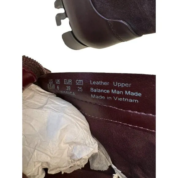 Franco Sarto Jessica Leather Boots Size 8.5W  EU 39 Castagno Brown NWOT