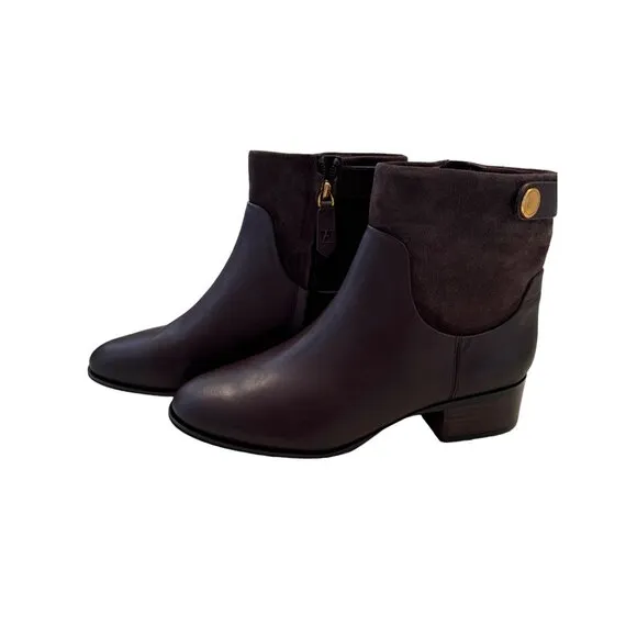 Franco Sarto Jessica Leather Boots Size 8.5W  EU 39 Castagno Brown NWOT