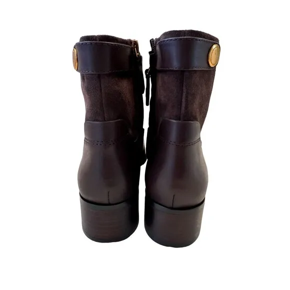 Franco Sarto Jessica Leather Boots Size 8.5W  EU 39 Castagno Brown NWOT