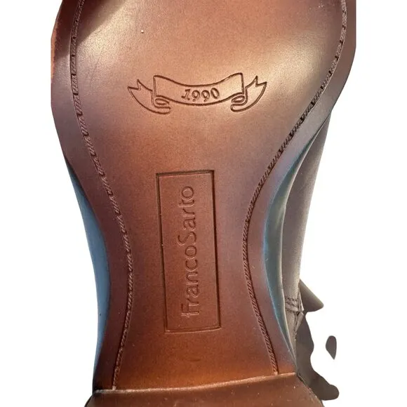 Franco Sarto Jessica Leather Boots Size 8.5W  EU 39 Castagno Brown NWOT