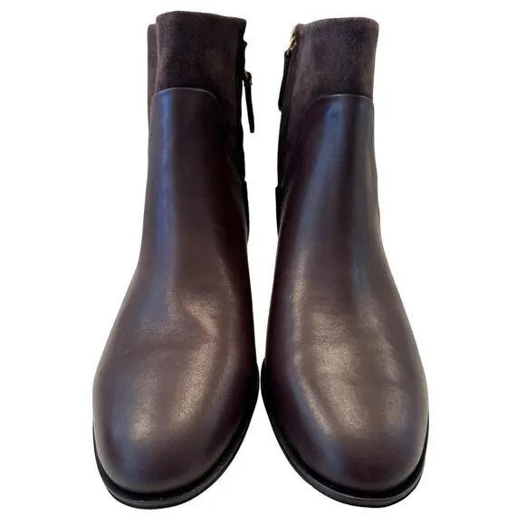 Franco Sarto Jessica Leather Boots Size 8.5W  EU 39 Castagno Brown NWOT