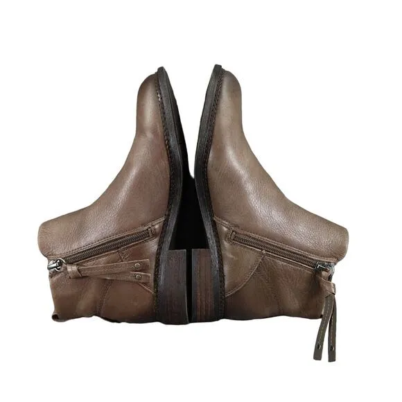 Franco Sarto Shoes Womens 6 Booties Classic Leather Hyla Ankle Boot Zip Cutout