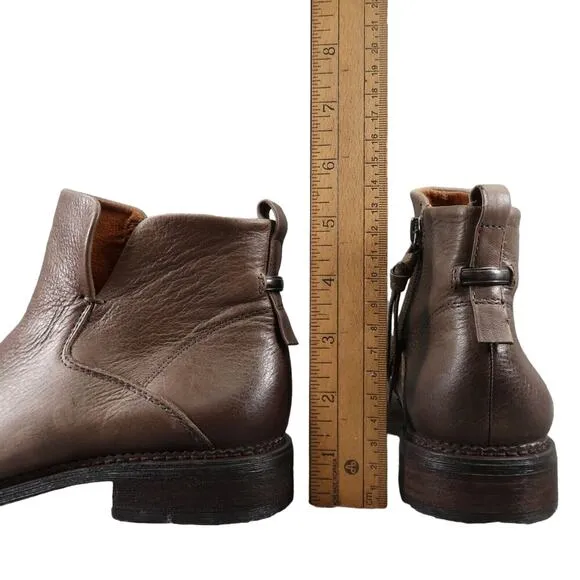 Franco Sarto Shoes Womens 6 Booties Classic Leather Hyla Ankle Boot Zip Cutout