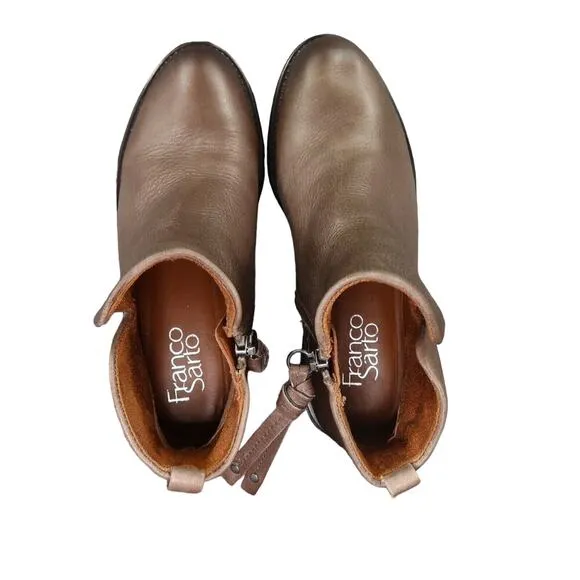 Franco Sarto Shoes Womens 6 Booties Classic Leather Hyla Ankle Boot Zip Cutout