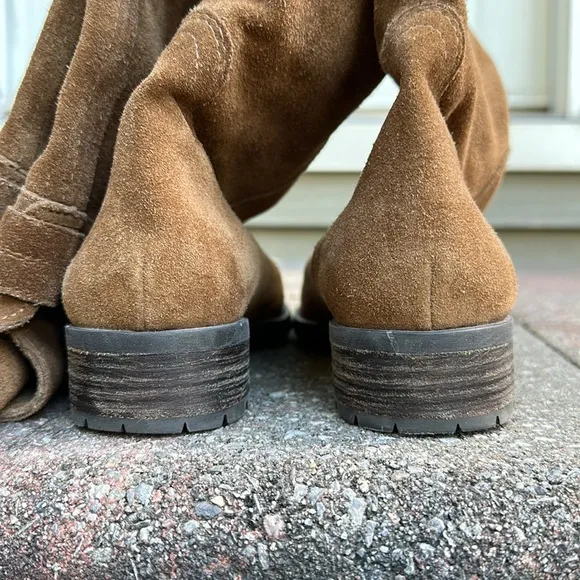Franco Sarto Suede Knee High Boots Rich Camel/Carmel Color