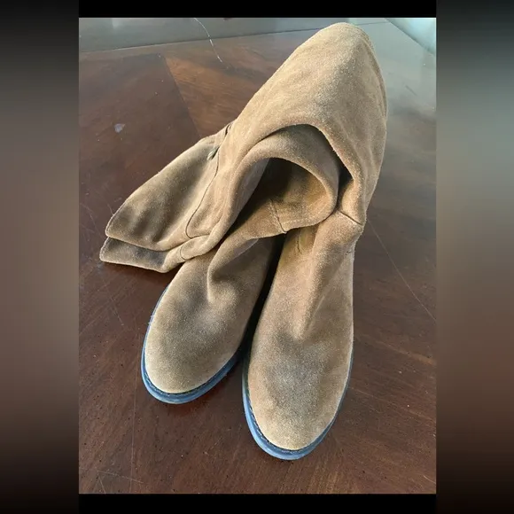 Franco Sarto Suede Knee High Boots Rich Camel/Carmel Color