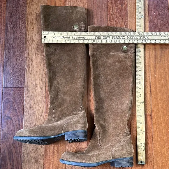 Franco Sarto Suede Knee High Boots Rich Camel/Carmel Color
