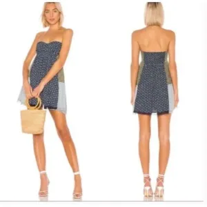 Free People Across The Sea Strapless Tunic - Indigo Sleeveless Boho Small