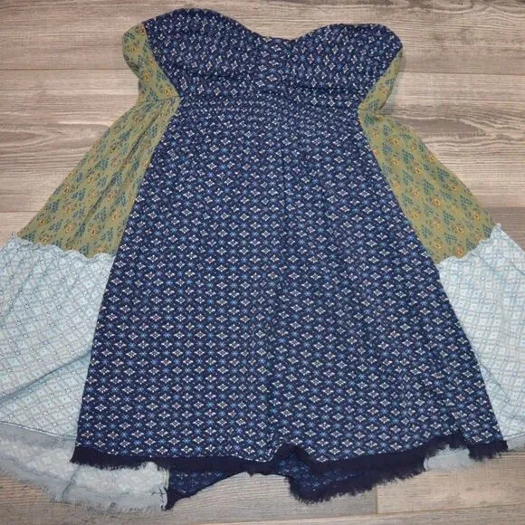 Free People Across The Sea Strapless Tunic - Indigo Sleeveless Boho Small